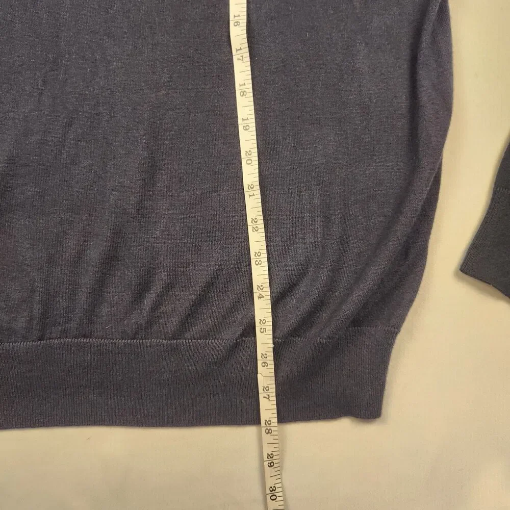 Banana Republic V-Neck Sweater Luxury Blend Silk/Cotton/Cashmere Navy Mens XL